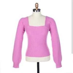 Pink Rose Square Neck Sweater Tie Back‎ NWT Size M